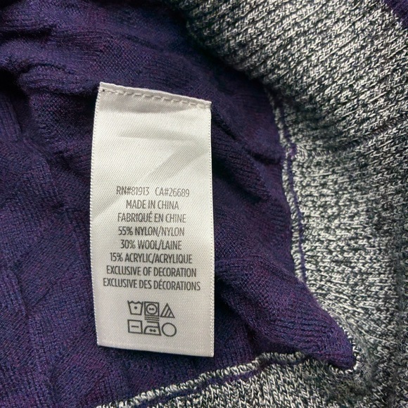 Robert Graham Wool Blend Purple Quarter Zip-Up Sweater - Picture 4 of 7